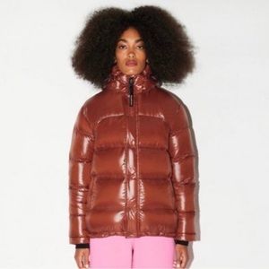 Aritzia Super Puff Hi-Gloss Puffer Jacket , Size M in Rich Copper